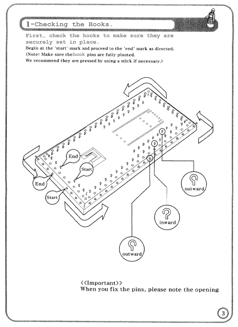 Installing the hooks in the tabernacle kit