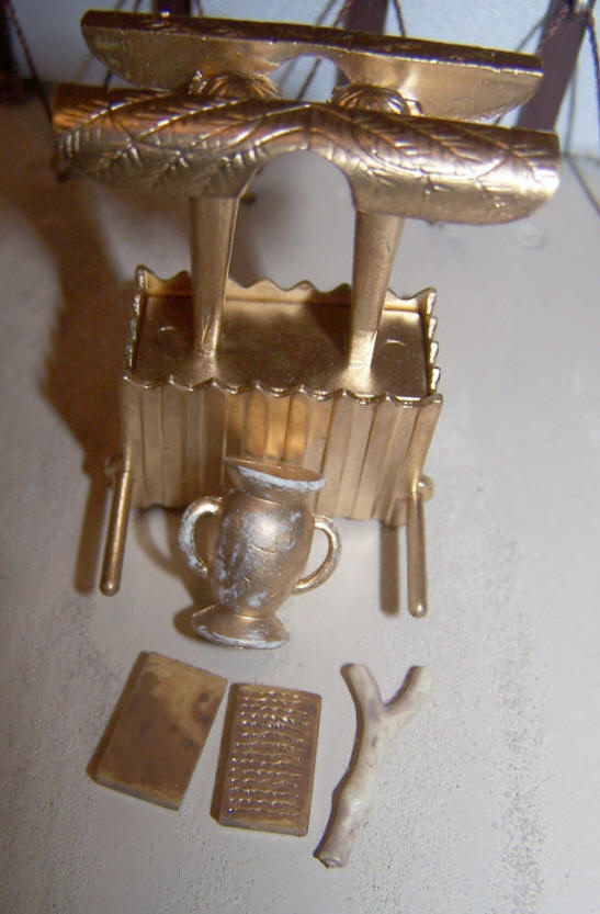 Photo of painted ark of the covenant, with items that were inside
