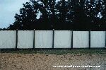 Color photo of recreation of tabernacle, view of of couryard fence from 'Great Passion Play' copyright Elna M. Smith Foundation.